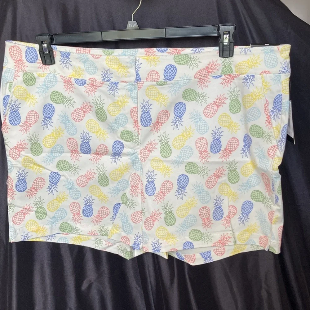 Briggs short multi colored pineapple print white short casual size 20W - Picture 7 of 17